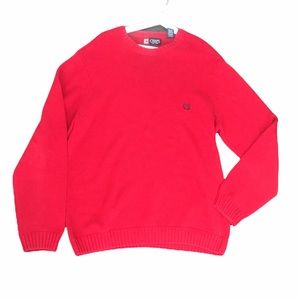 Men’s Chaps Logo Red Crew Neck Sweater XL